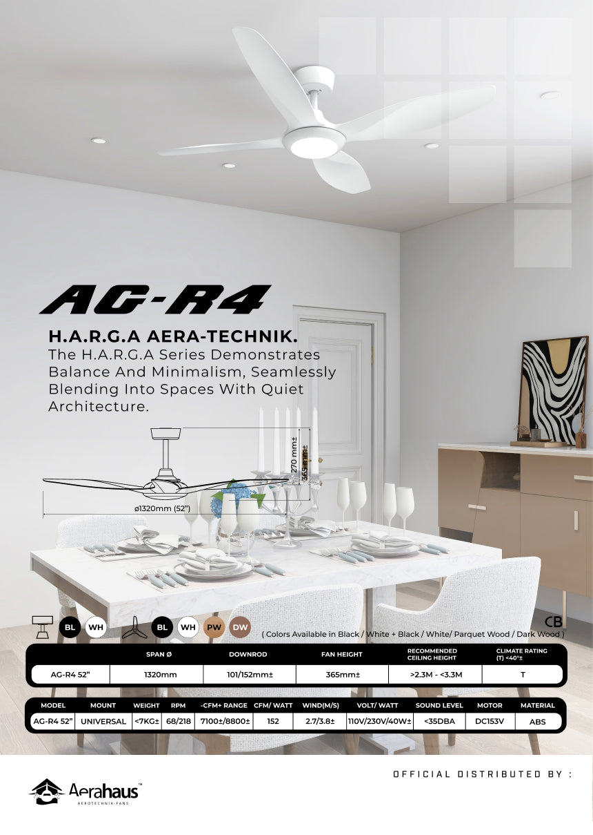 AG-R4 Aerahaus Technik DC Ceiling Fan