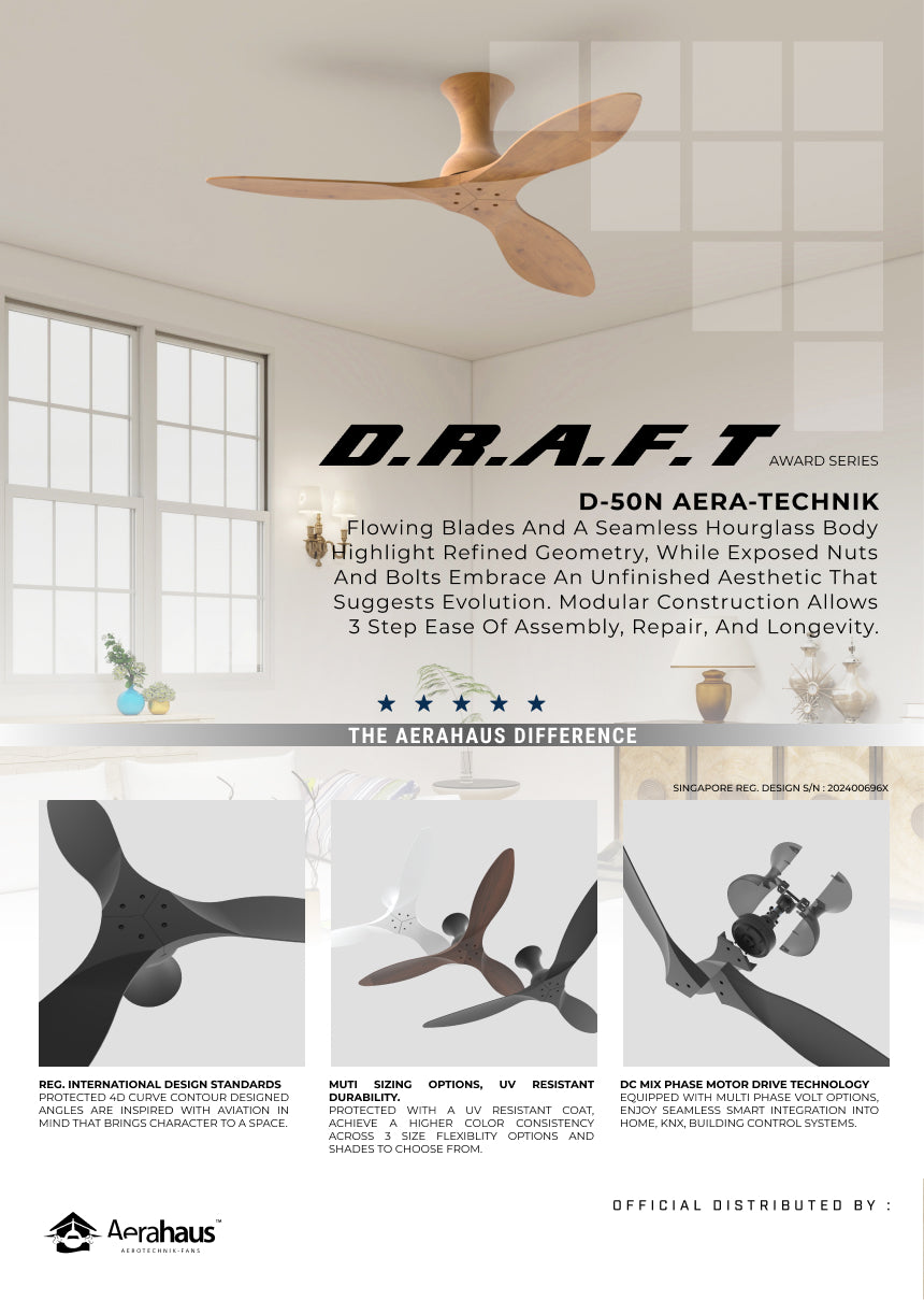D.R.A.F.T D-50N Aerahaus Technik DC Ceiling Fan
