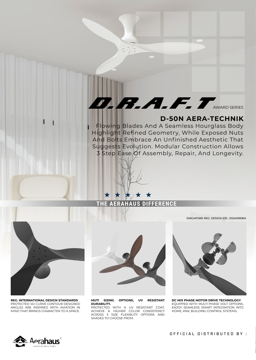 D.R.A.F.T D-50N Aerahaus Technik DC Ceiling Fan